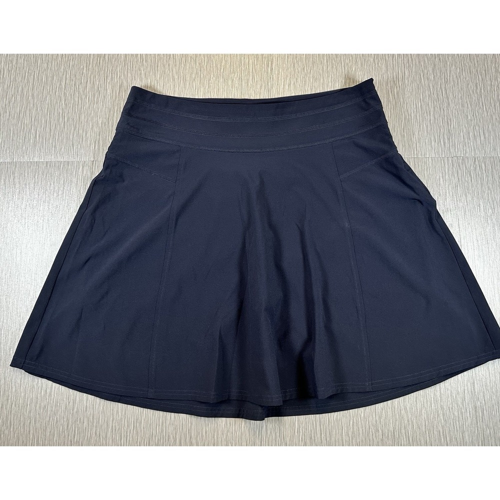 Athleta All Day Skort Skirt w/ Bike Shorts for Tennis Pickleball in Navy Blue 12 - Picture 2 of 2